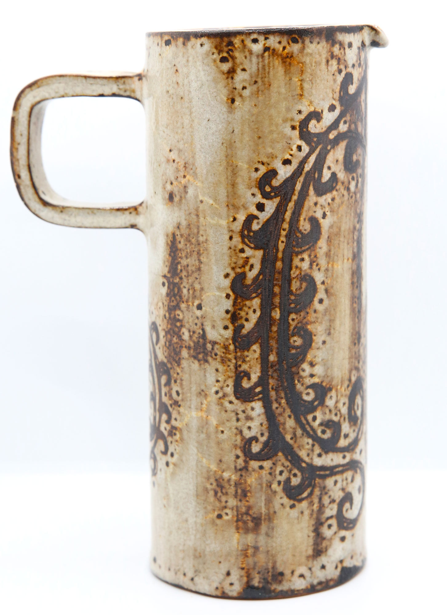 Vintage pitcher in brutalist ceramic La Pignate in Vallauris