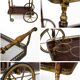 Bar drinks trolley in brass and wood by Maison Jansen