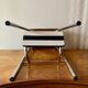 Vintage step stool in white formica and chrome steel