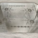 Vintage 1950s Venetian mirror and silver-plated metal tray