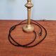 Large desk lamp in brass and clear ribbed glass, 1930.