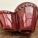Burgundy ceramic flowerpot, 1950s