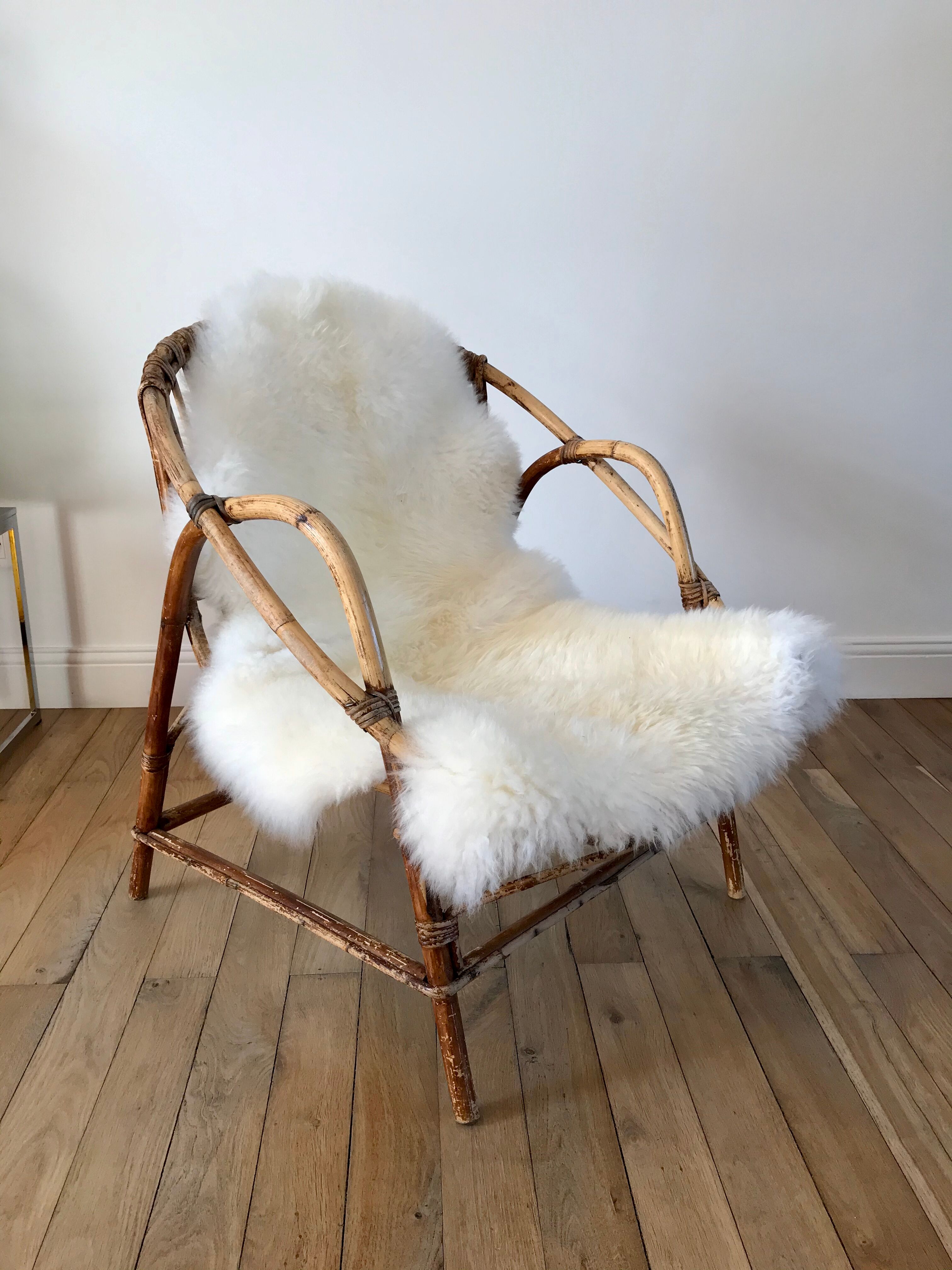 Rattan &  bamboo shell armchair 60/70