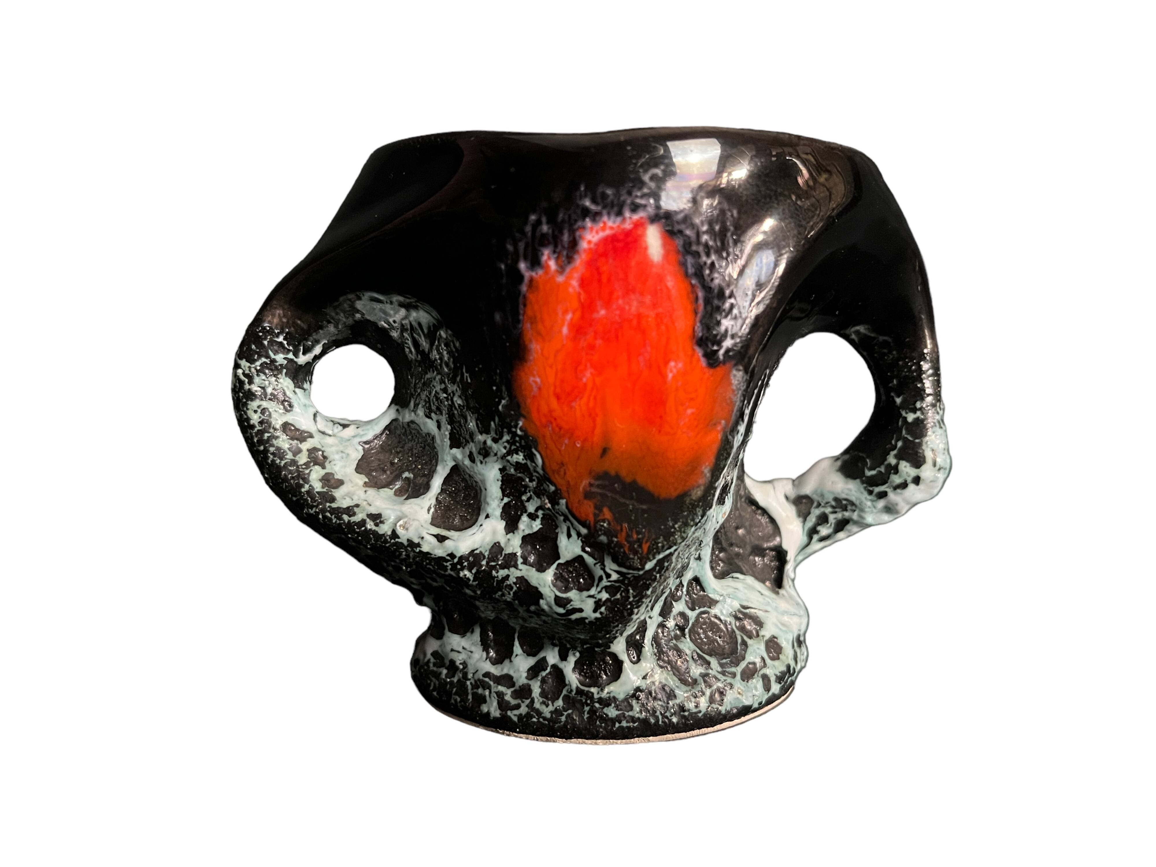 Vallauris, vintage vase or pot with handle circa 1970