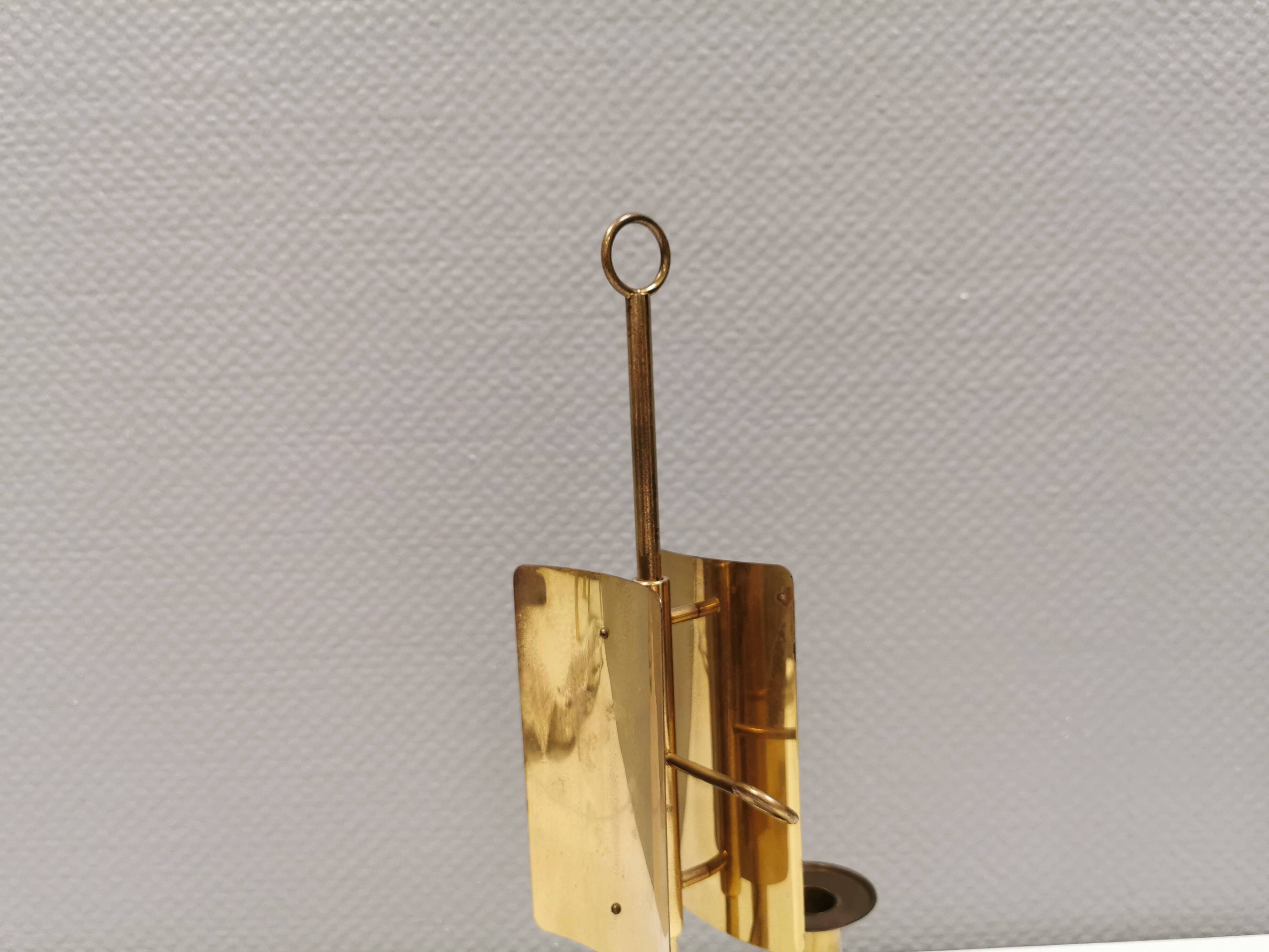 Danish double candle holder in solid brass 1960-70s.