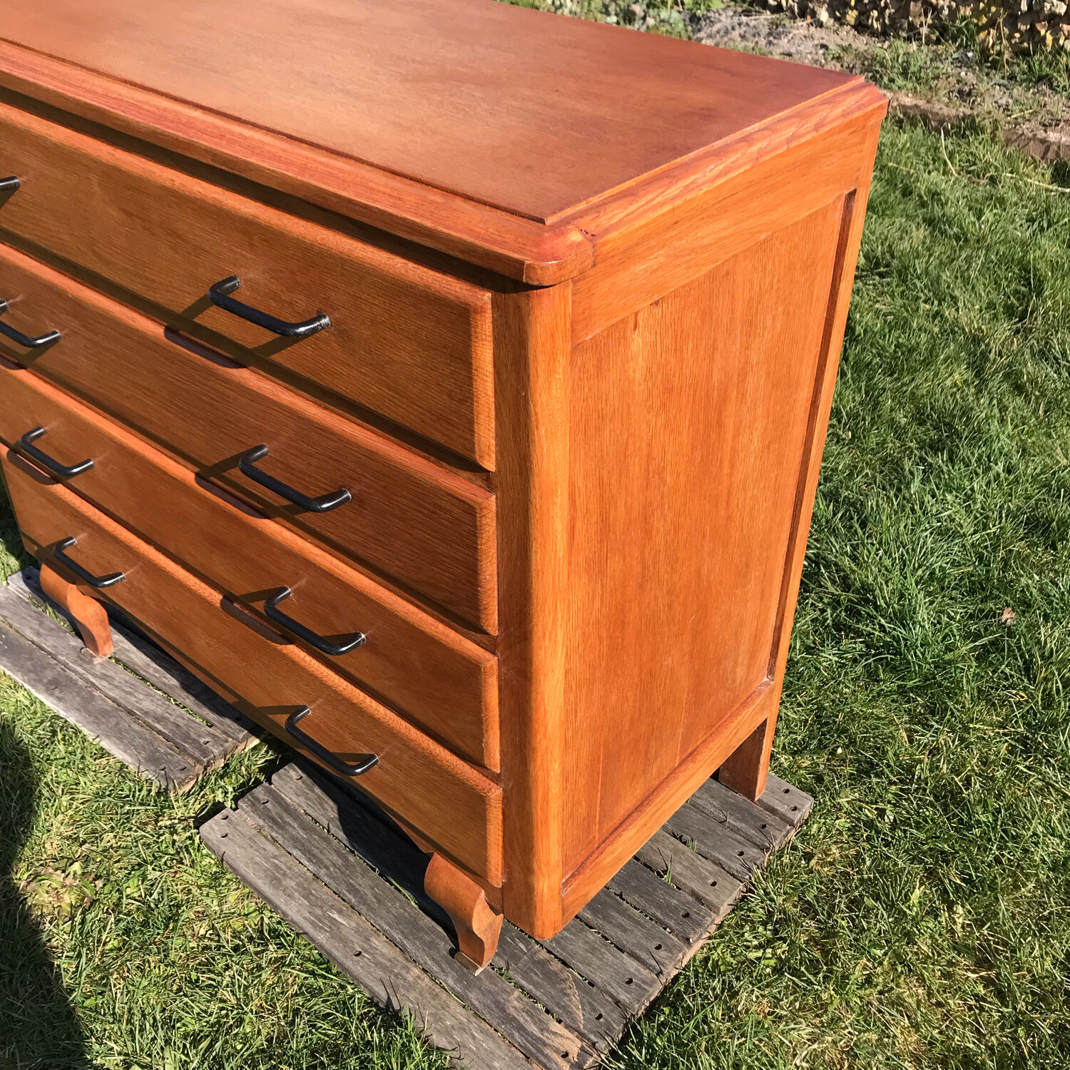 1950 vintage chest of drawers in gilded oak