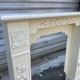 Old carved wooden fireplace