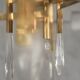 Italian brass chandelier with glass icicles from Sciolari, 1970