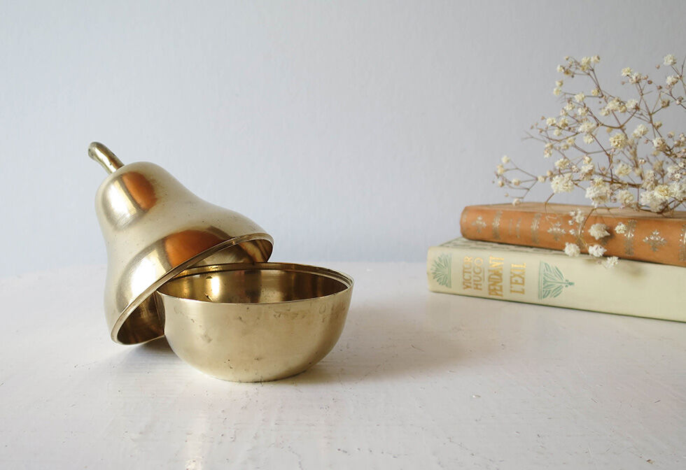 Brass pear-shaped box