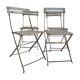 Patinated garden folding chairs - metal and wood -