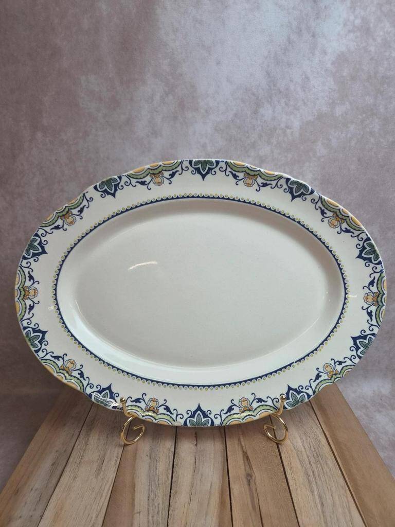 Large oval dish K&G Lunéville model Lisbonne antique 41.5 cm