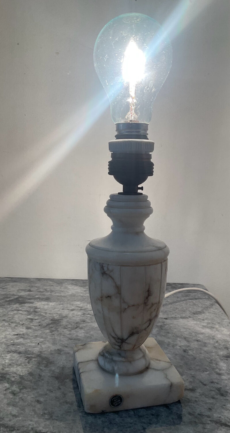 Pair of marble lamp bases from the 1950s.