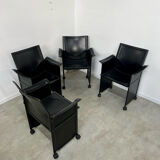 Lot 4 old armchairs "Korium" by Tito Agnoli for Matteo Grassi 1980