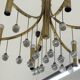 Chandelier en laiton de style mid-century moderne attribué à Gaetano Sciolari, 1970