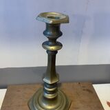 Large vintage golden brass candle holder