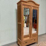 Art Deco oak wardrobe with mirrors (refurbished)