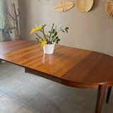 Vintage French house extendable round table (very large when unfolded)