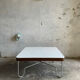 Vintage Bauhaus style coffee table – white mineral concrete & chrome – ann