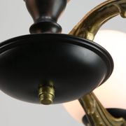 Lustre Art Déco en laiton et opaline, 1930