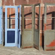 Portes doubles, deux battants, bois massif (Lot de 4)