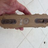 Wall-mounted coat rack circa 1940 in bamboo-style wood with 1 hook