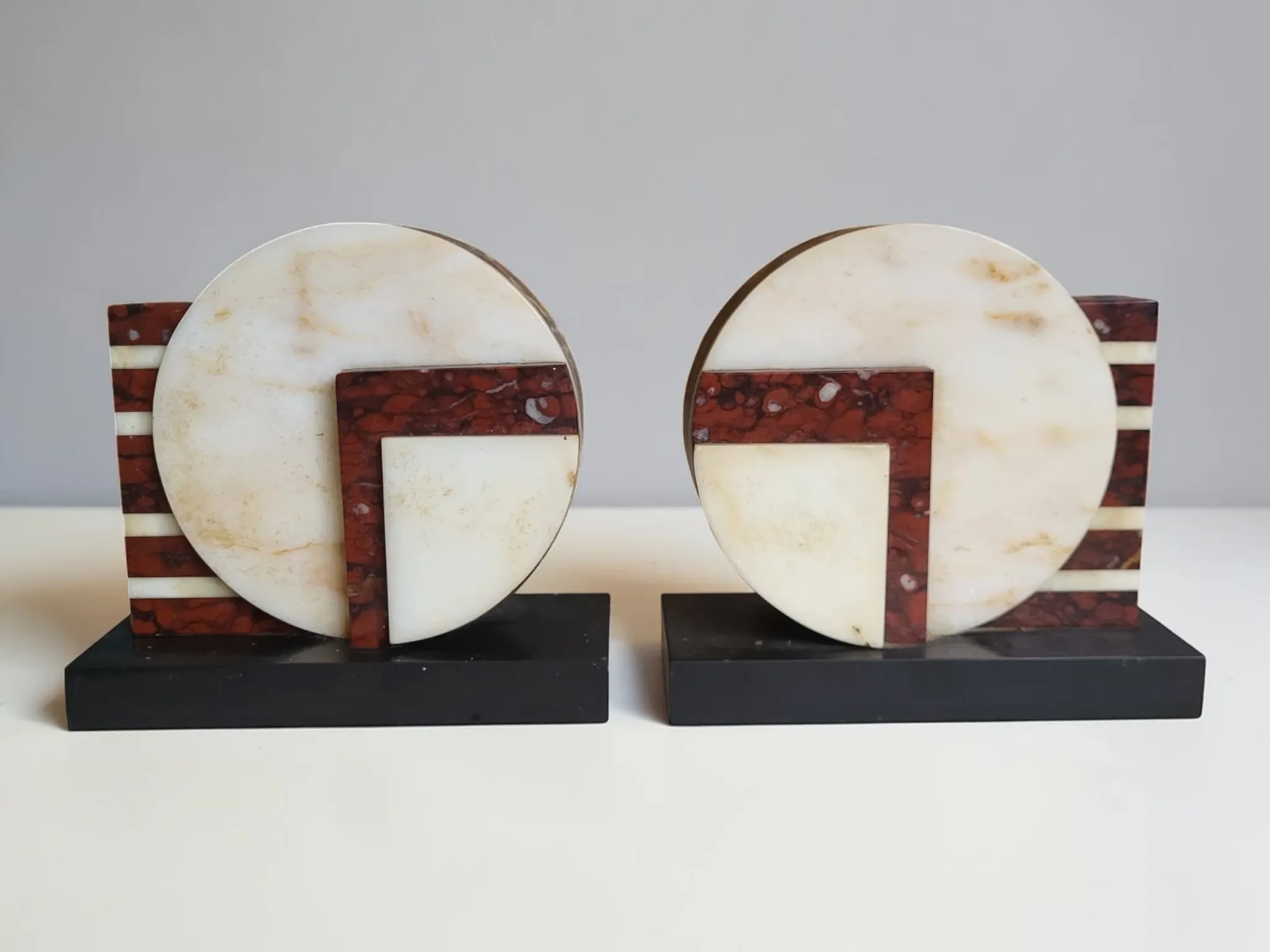 Art Deco marble bookends