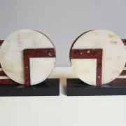 Art Deco marble bookends