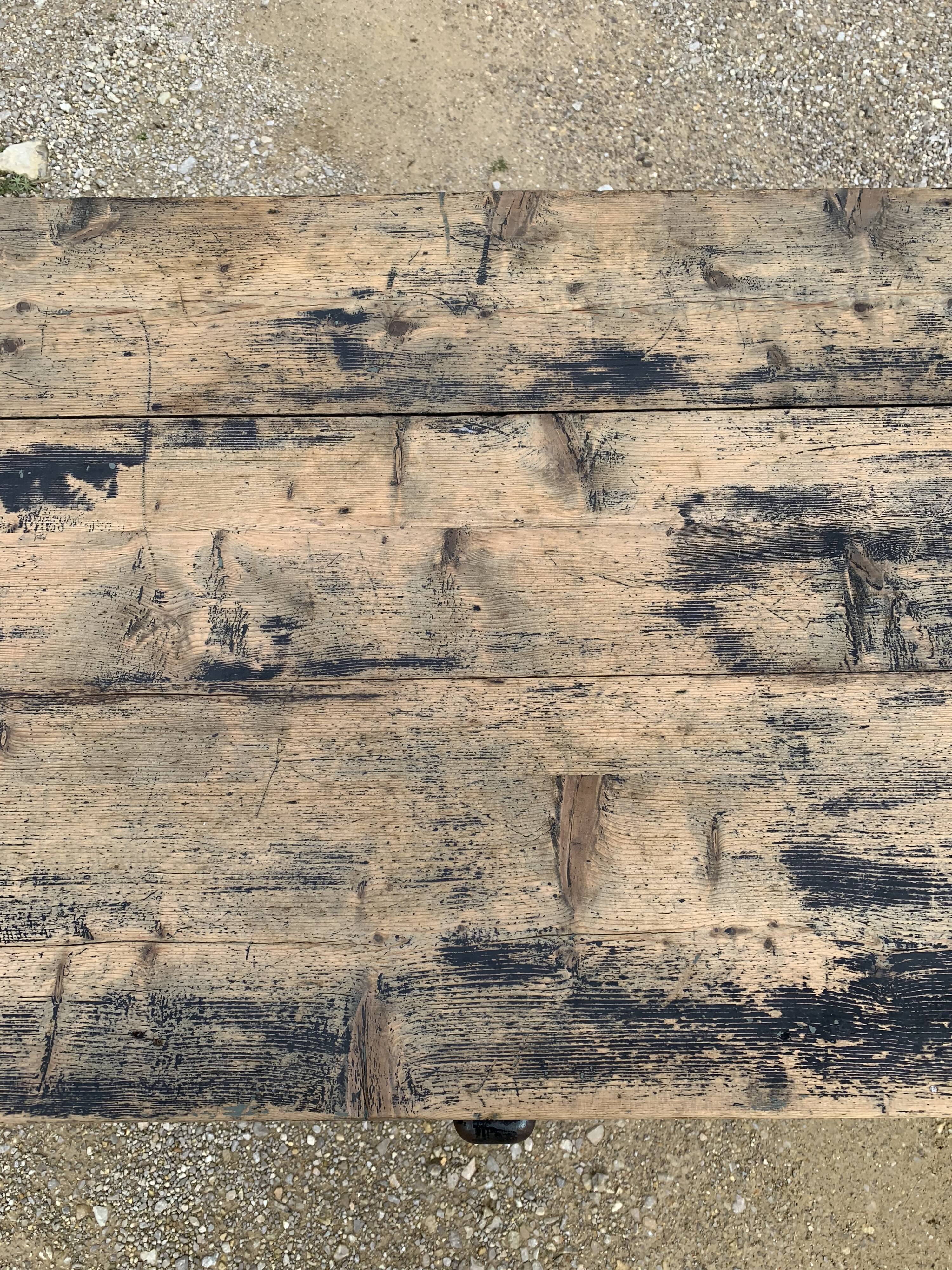 Old black wooden farmtable