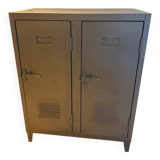 Armoire Casier B2 métal / 2 portes - L 80 x H 102 cm / Réédition 1930 - Tolix