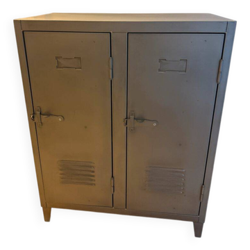 Armoire Casier B2 métal / 2 portes - L 80 x H 102 cm / Réédition 1930 - Tolix
