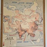 Old school map of geography of Australia and Asia double-sided