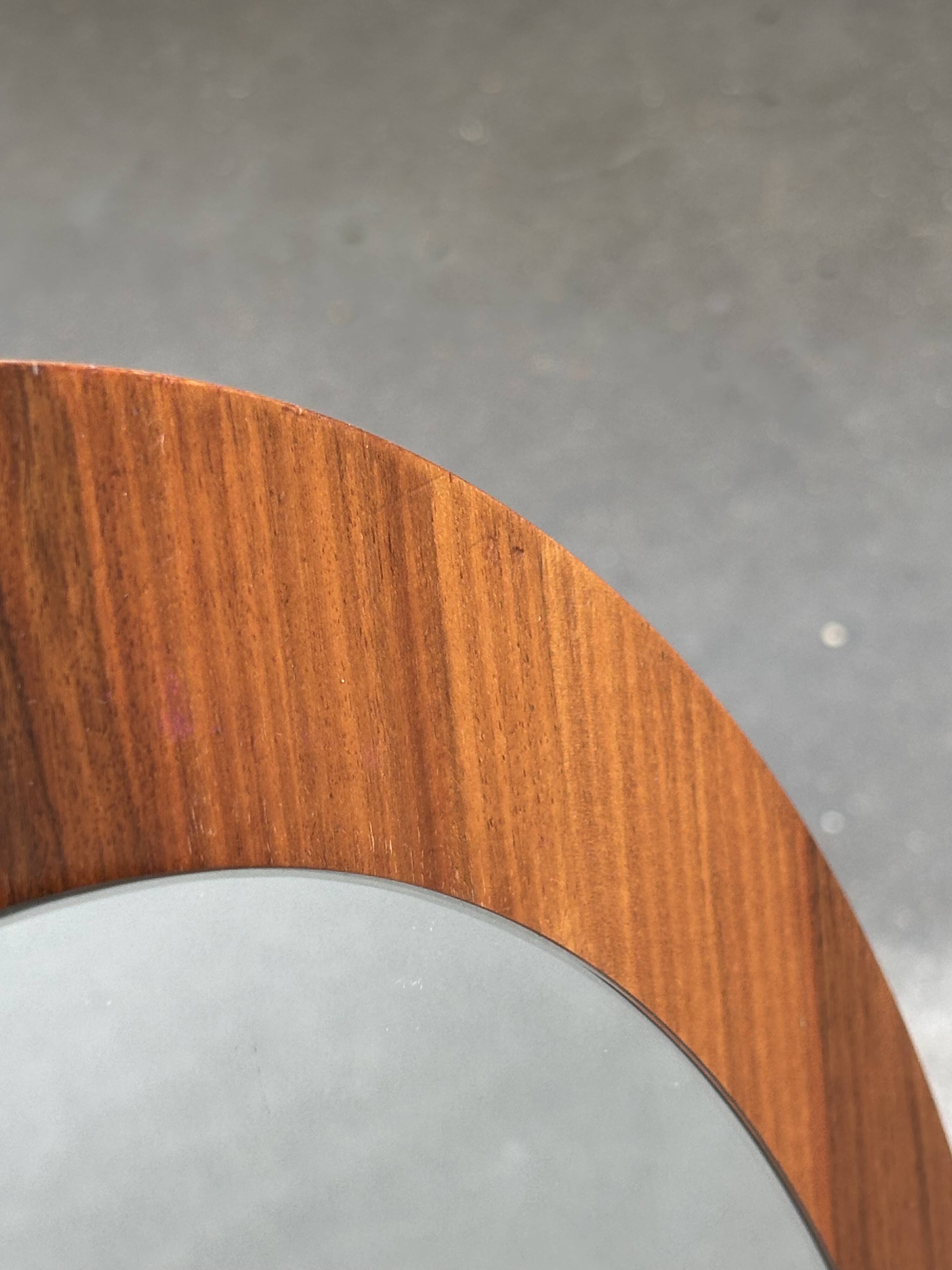 Vintage Round teak wall mirror 1970s wall mirror