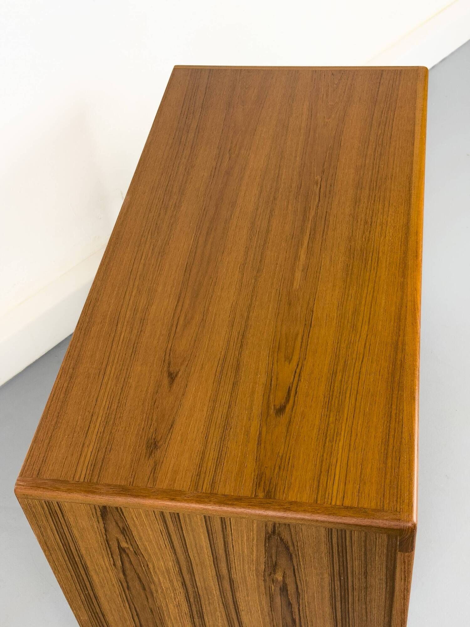 Low Teak Sideboard with Tambour Doors from CFC Silkeborg, 1970s