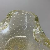 Murano Glass "Gold Dust Bubble" Bowl Element Shell Ashtray Murano, Italy, 1970s