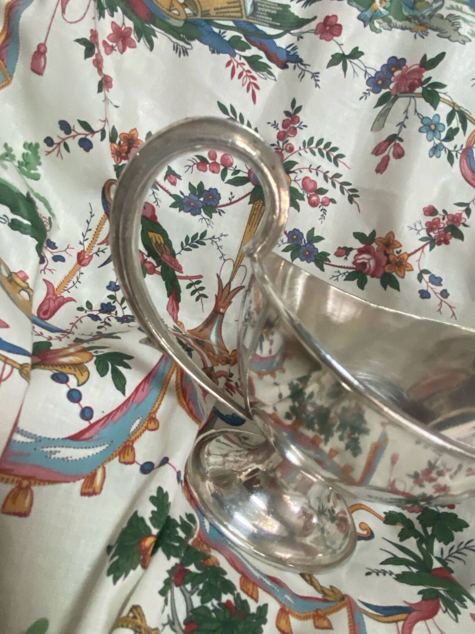 Saucière en métal argenté ancienne estampillée Birks