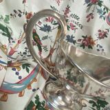 Saucière en métal argenté ancienne estampillée Birks
