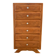 Art Deco chest of drawers with 6 oak drawers, claw feet, 1930s/40s.