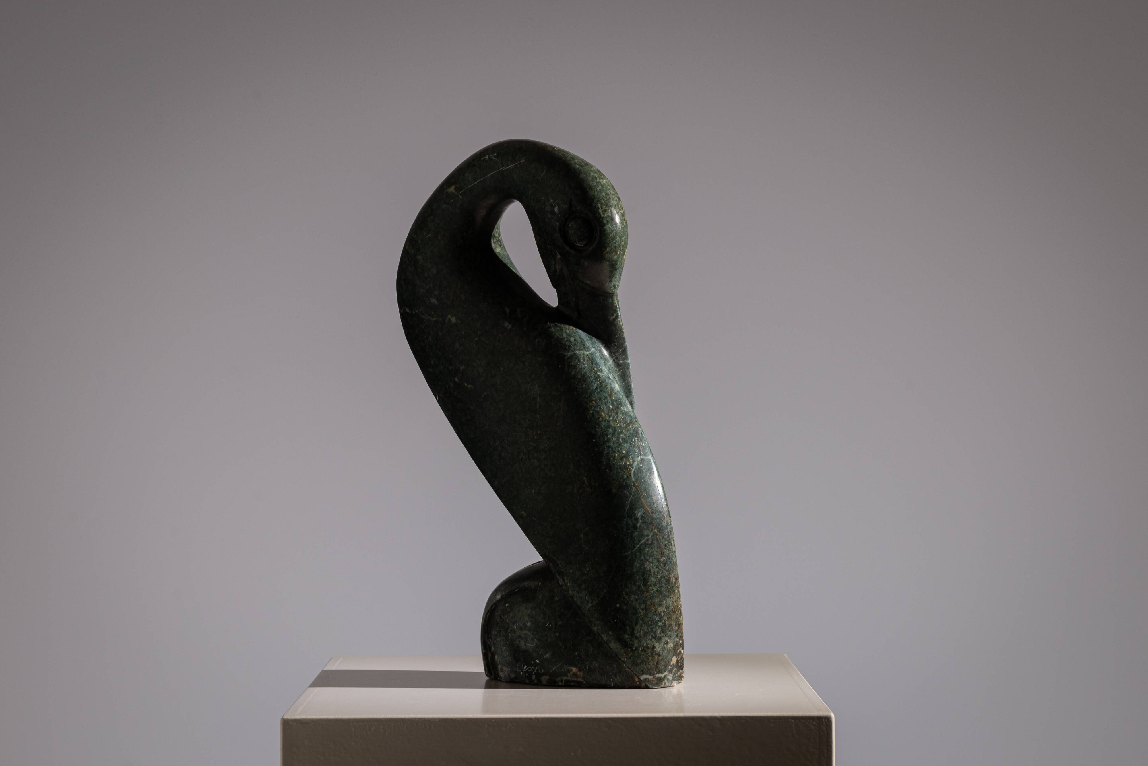 Shona bird sculpture in serpentine stone
