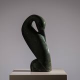 Shona bird sculpture in serpentine stone