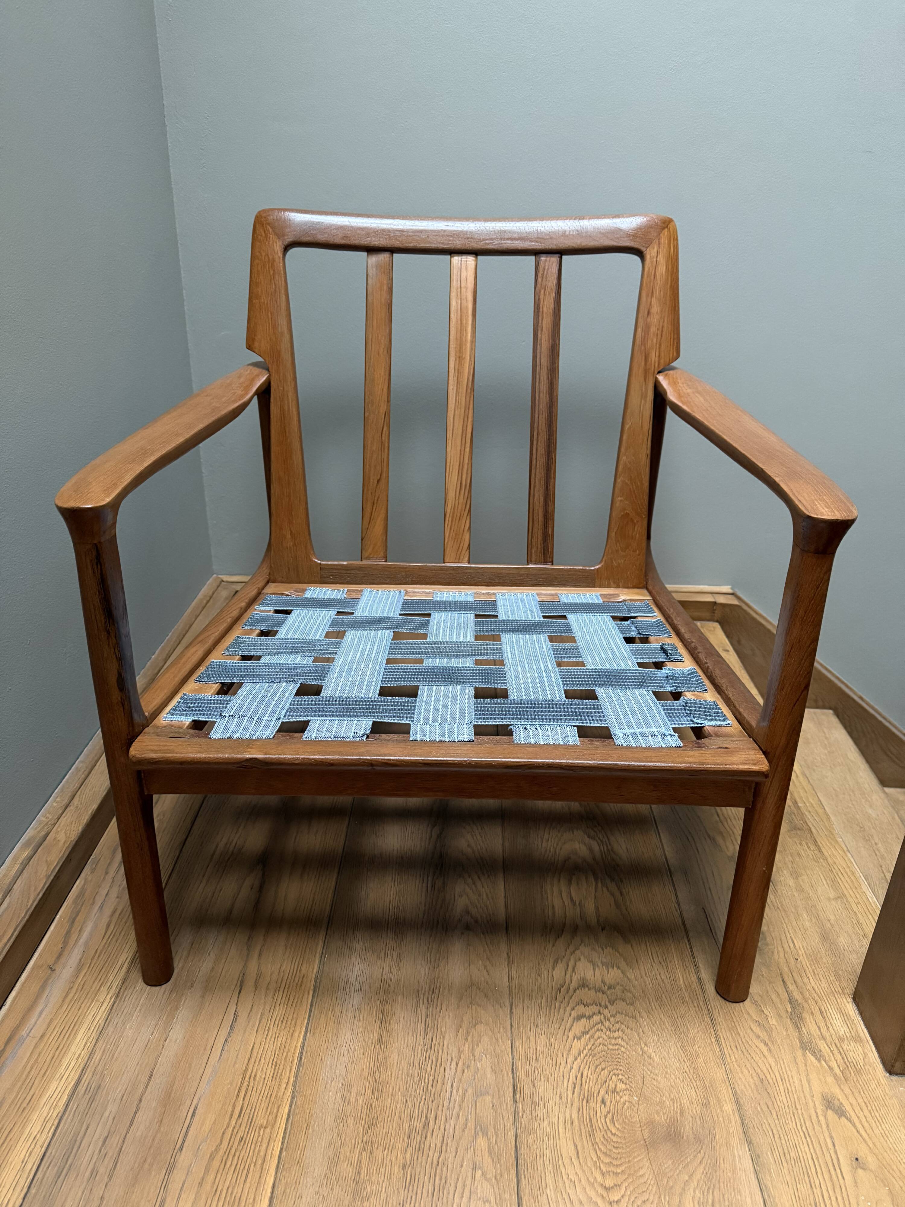 Danish Black Boucle Lounge Chair, 1970s