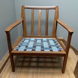 Danish Black Boucle Lounge Chair, 1970s