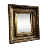 Petit miroir ancien doré à la feuille d’or, fin XIXe siècle