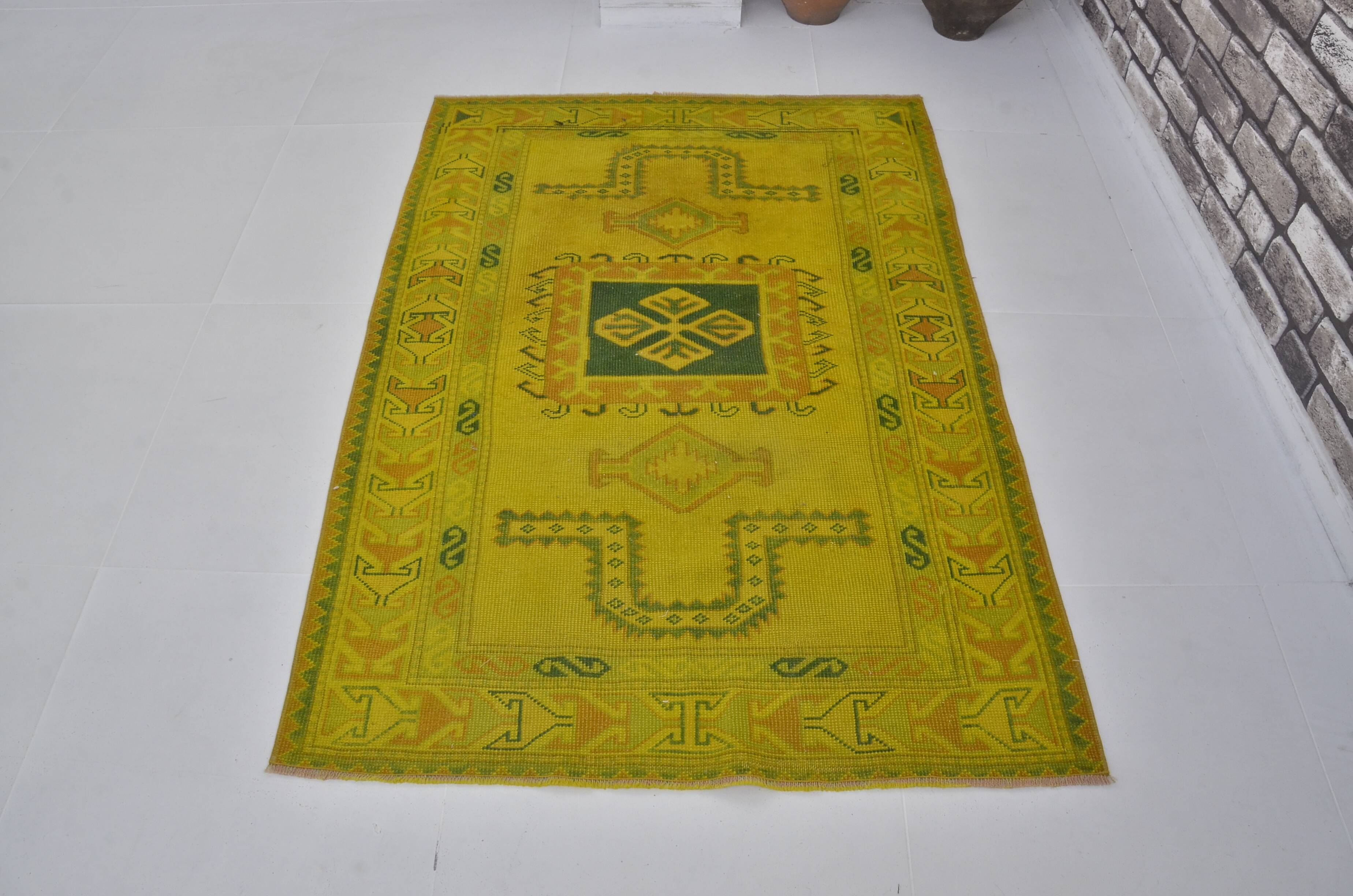Oushak Decorative Anatolian Floral Wool Rug sku 3839