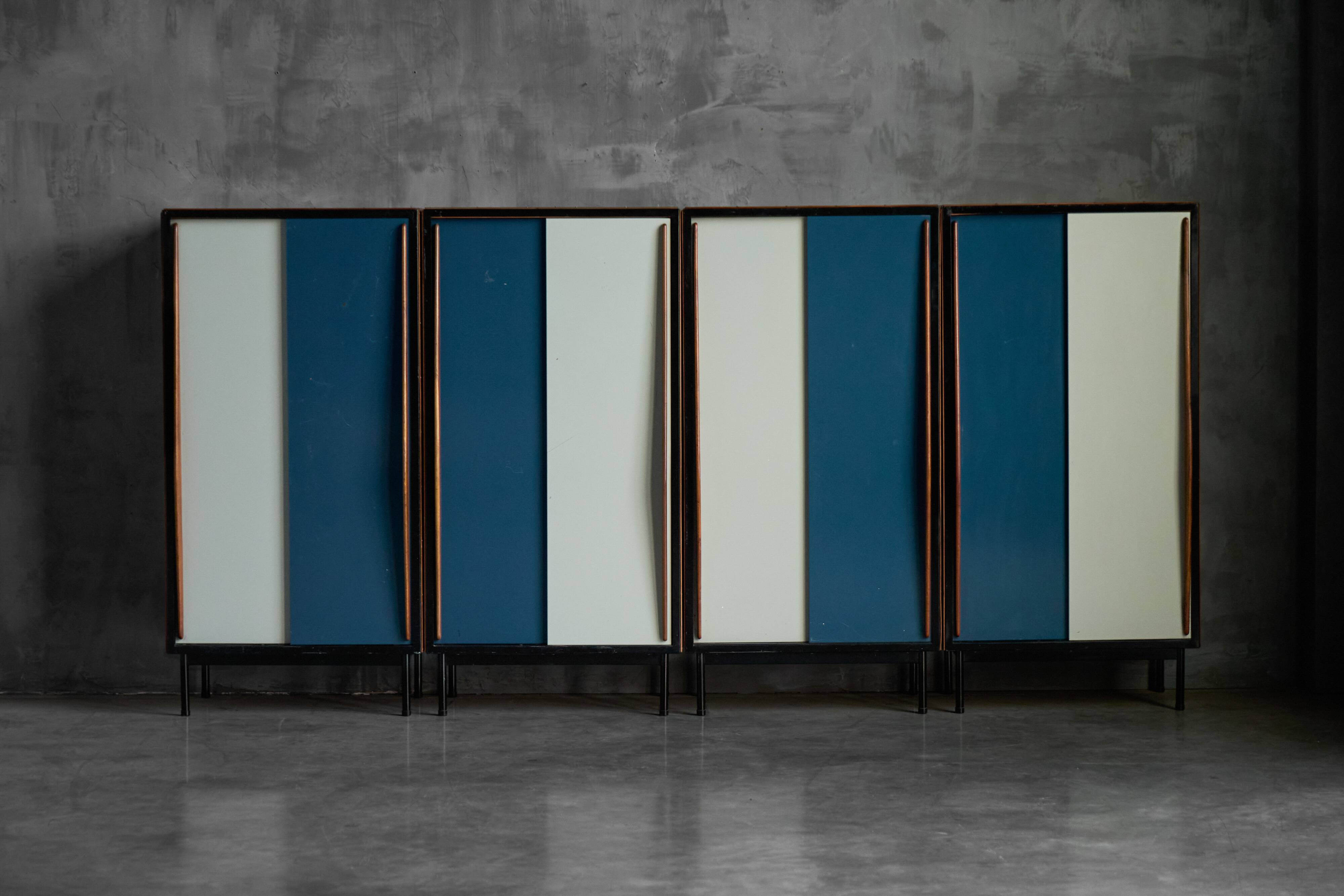 Modernist wardrobes by Willy Van Der Meeren for Tubax, Belgium, 1950s