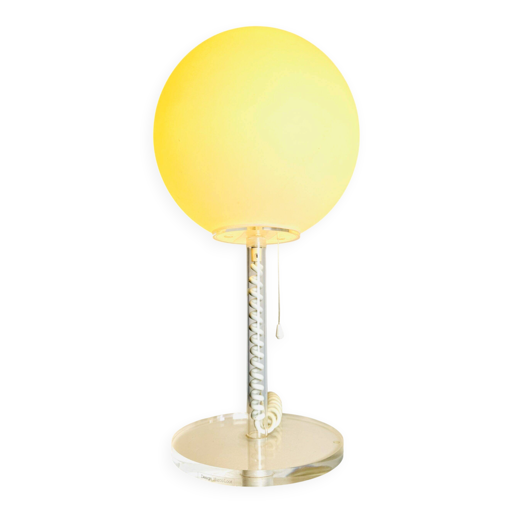 Milky Glass Sphere Table Lamp By Harco Loor For Harco Loor Design, The Netherlands 1980S