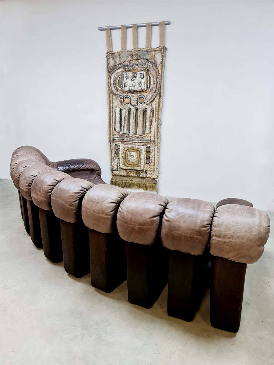 Vintage de Sede modular leather Snake sofa DS 600 Elenora Peduzzi