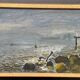 Huile sur toile originale "Rivière" par Lars Herder vintage et encadrée 37×28cm