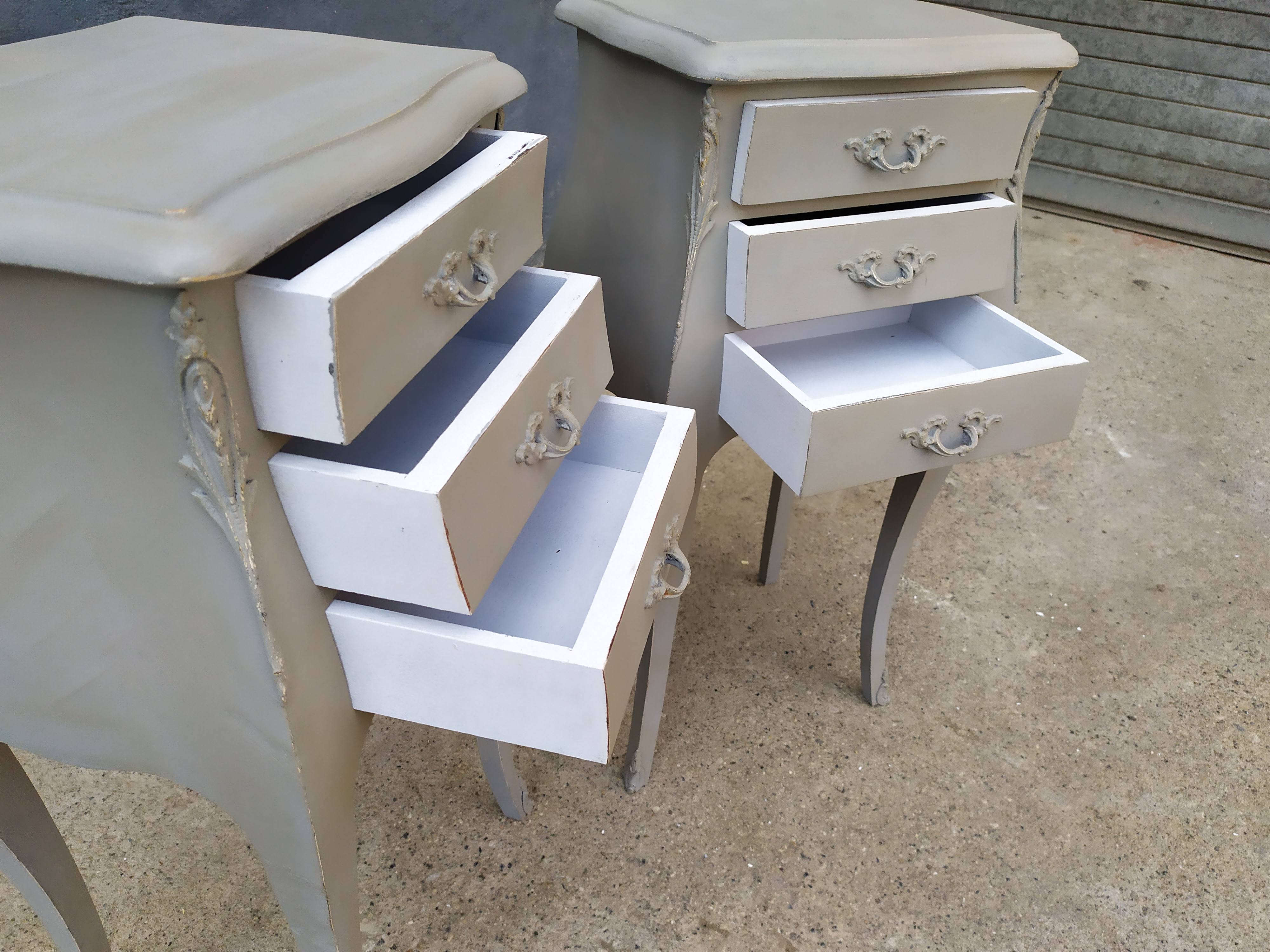 Pair of bedside Louis XV shabby style