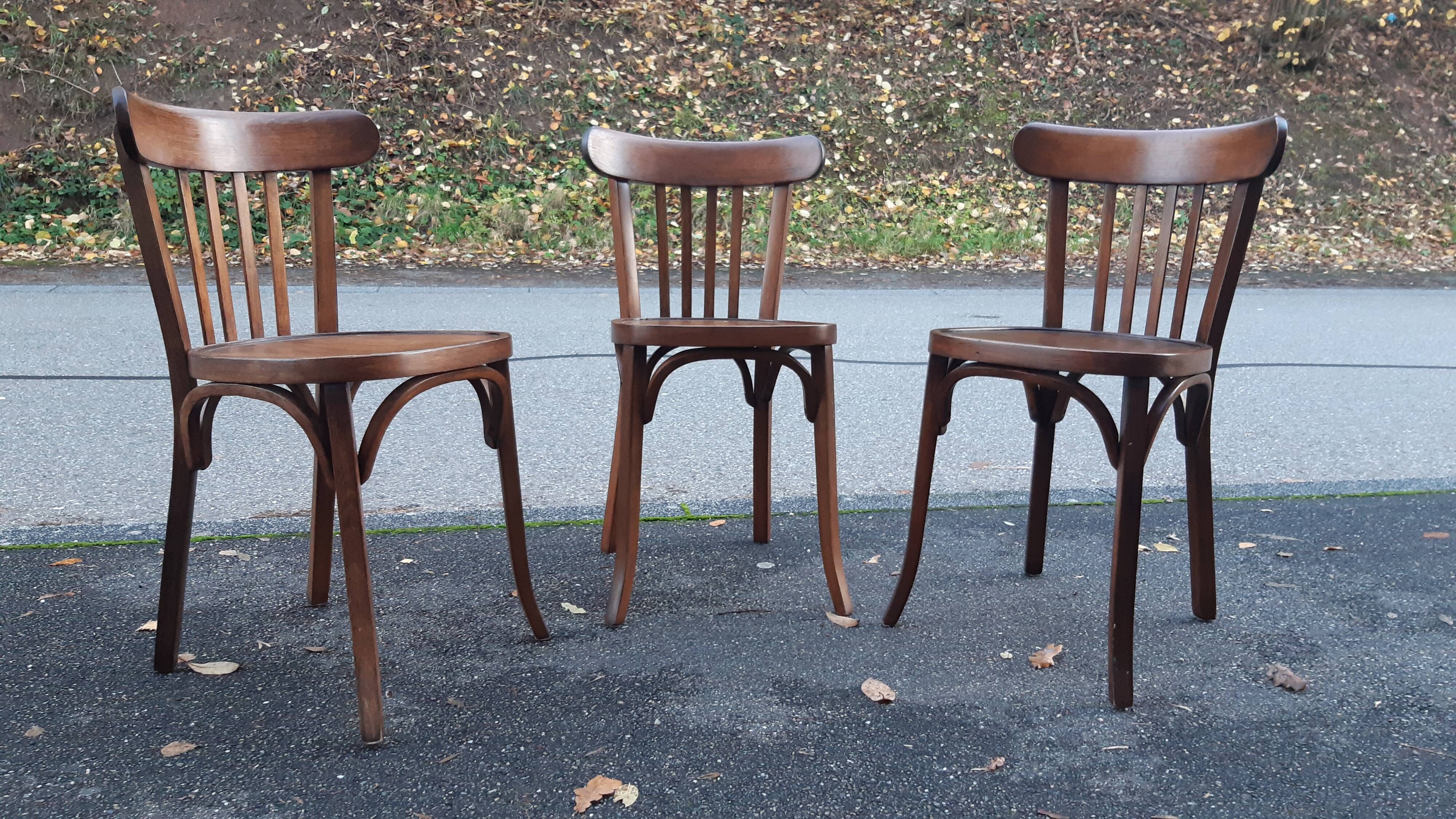 Set of 3 Baumann bistro chairs