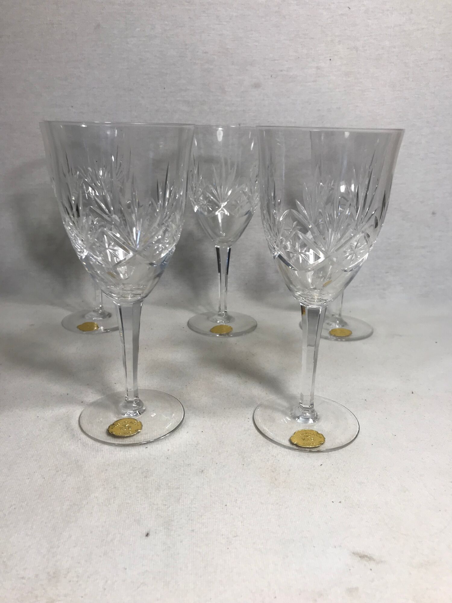 Set of 5 wine glasses crystal Villeroy & Boch wine stand bar model